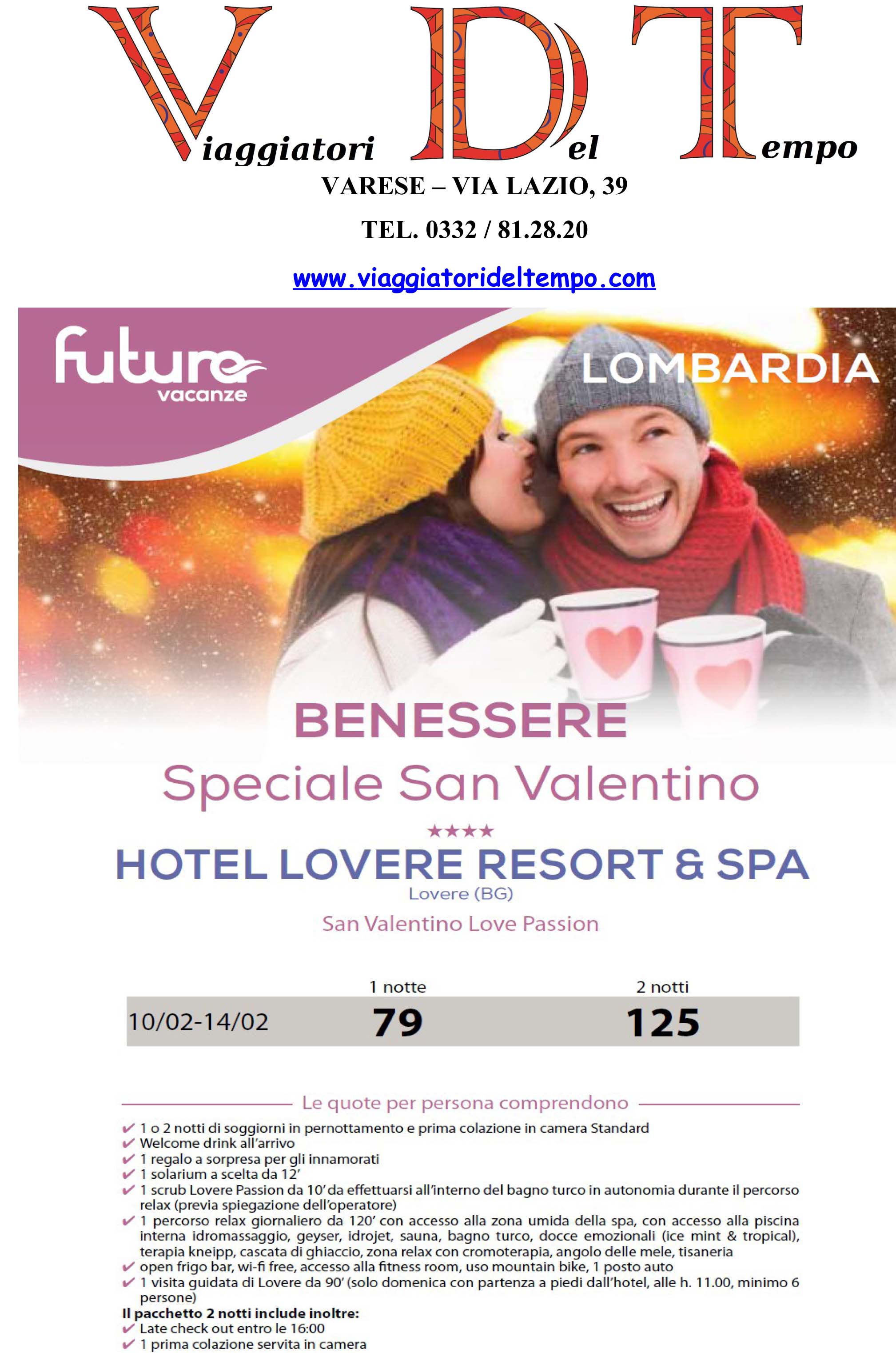 agenzia viaggi varese BENESSERE SAN VALENTINO LOMBARDIA